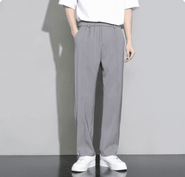 Light Grey Straight Crease Trousers