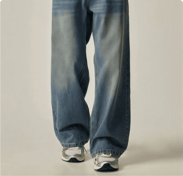 Wide Leg Vintage Blue Jeans