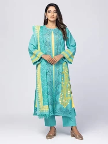 Dark Seafoam Green Ornamenta Theme Shalwar Kameez